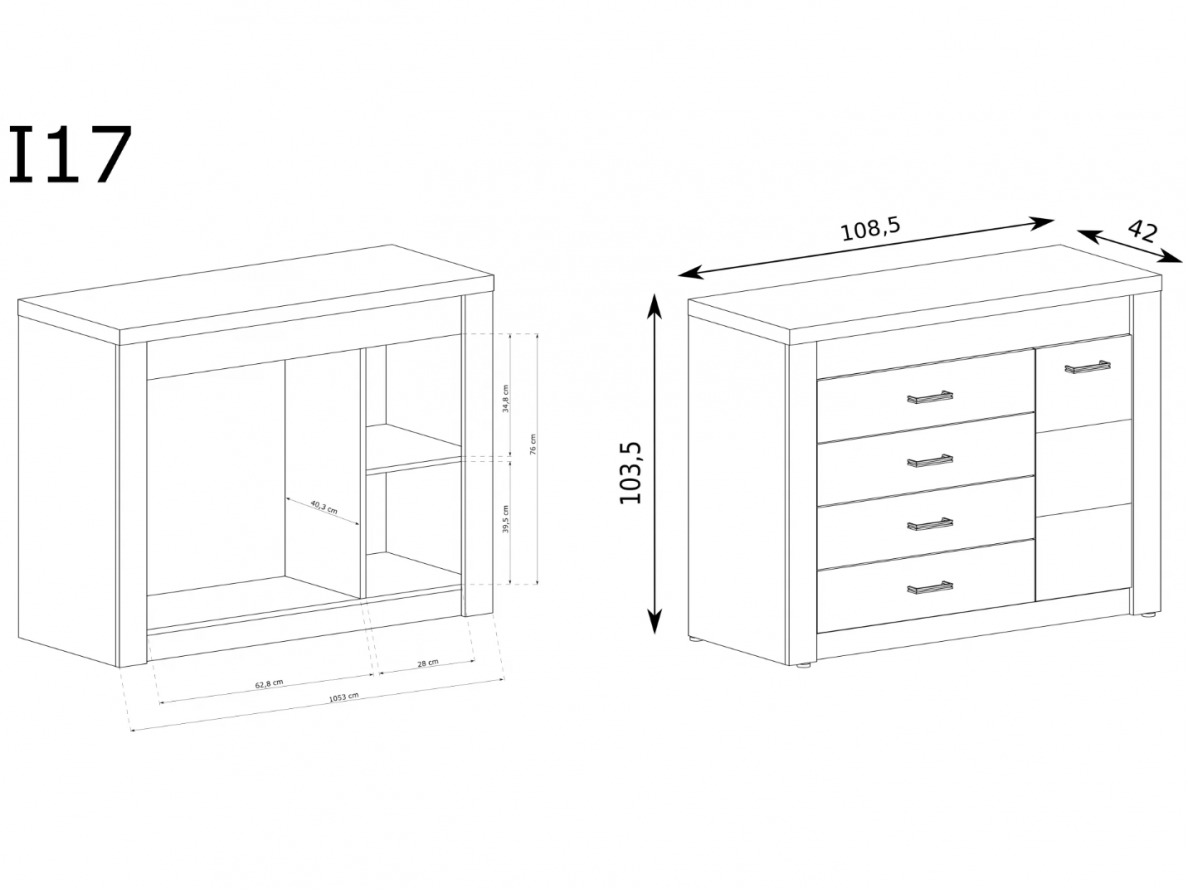 INDI I komoda tamsus uosis