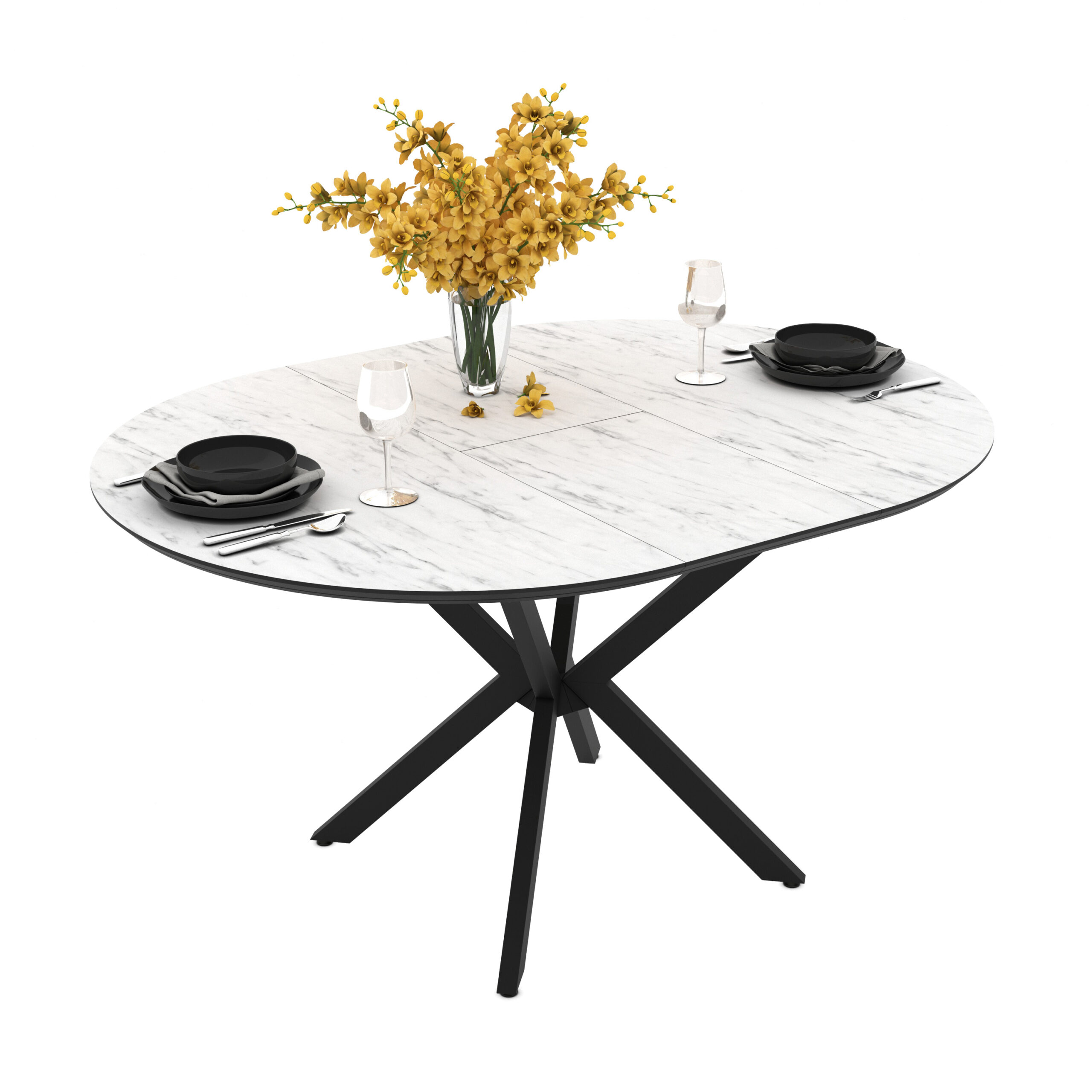 PRIV DOBOK Marmo Super Matt isskleidziamas valgomojo stalas