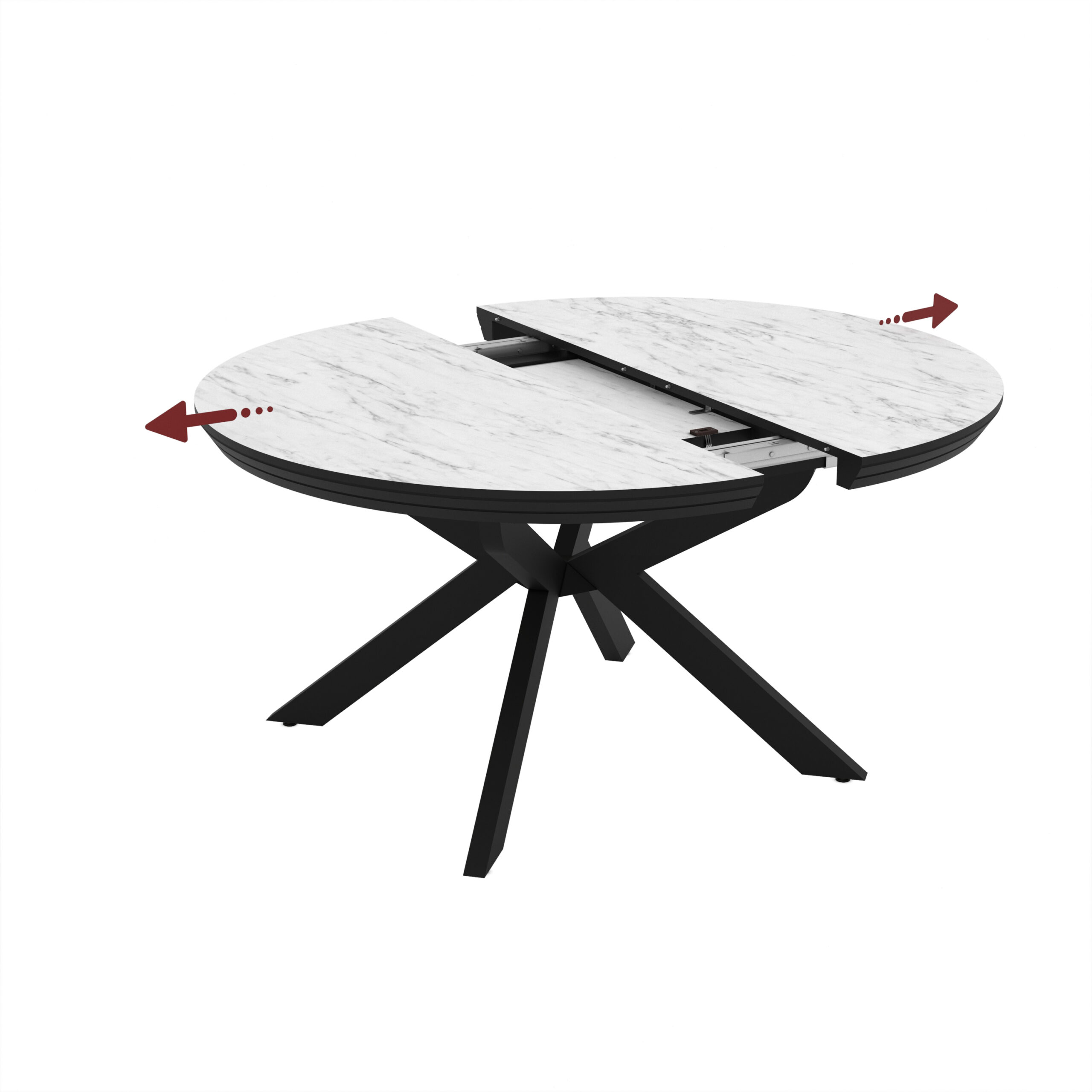 PRIV MELI Marmo Super Matt isskleidziamas valgomojo stalas