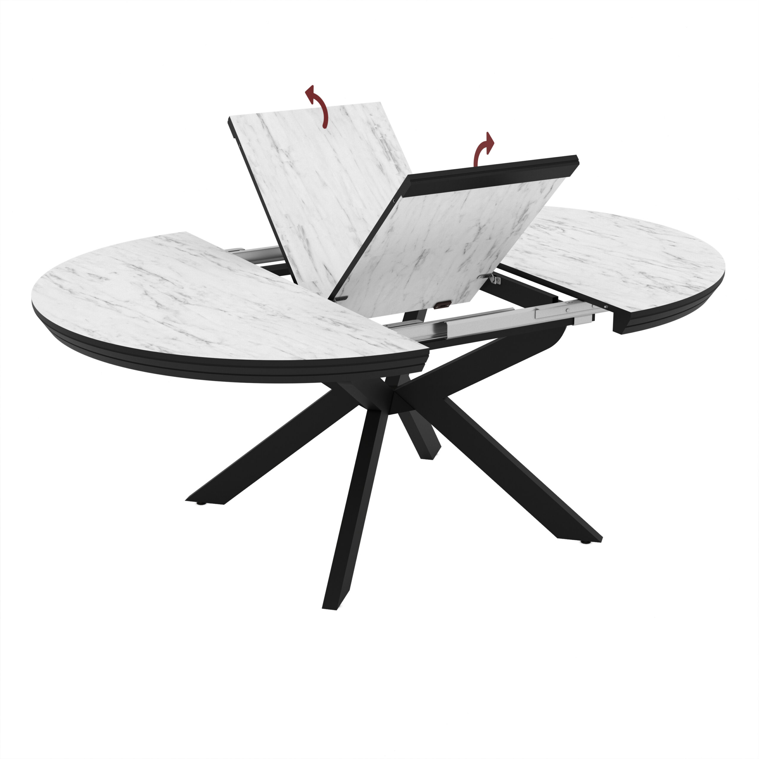 PRIV MELI Marmo Super Matt isskleidziamas valgomojo stalas