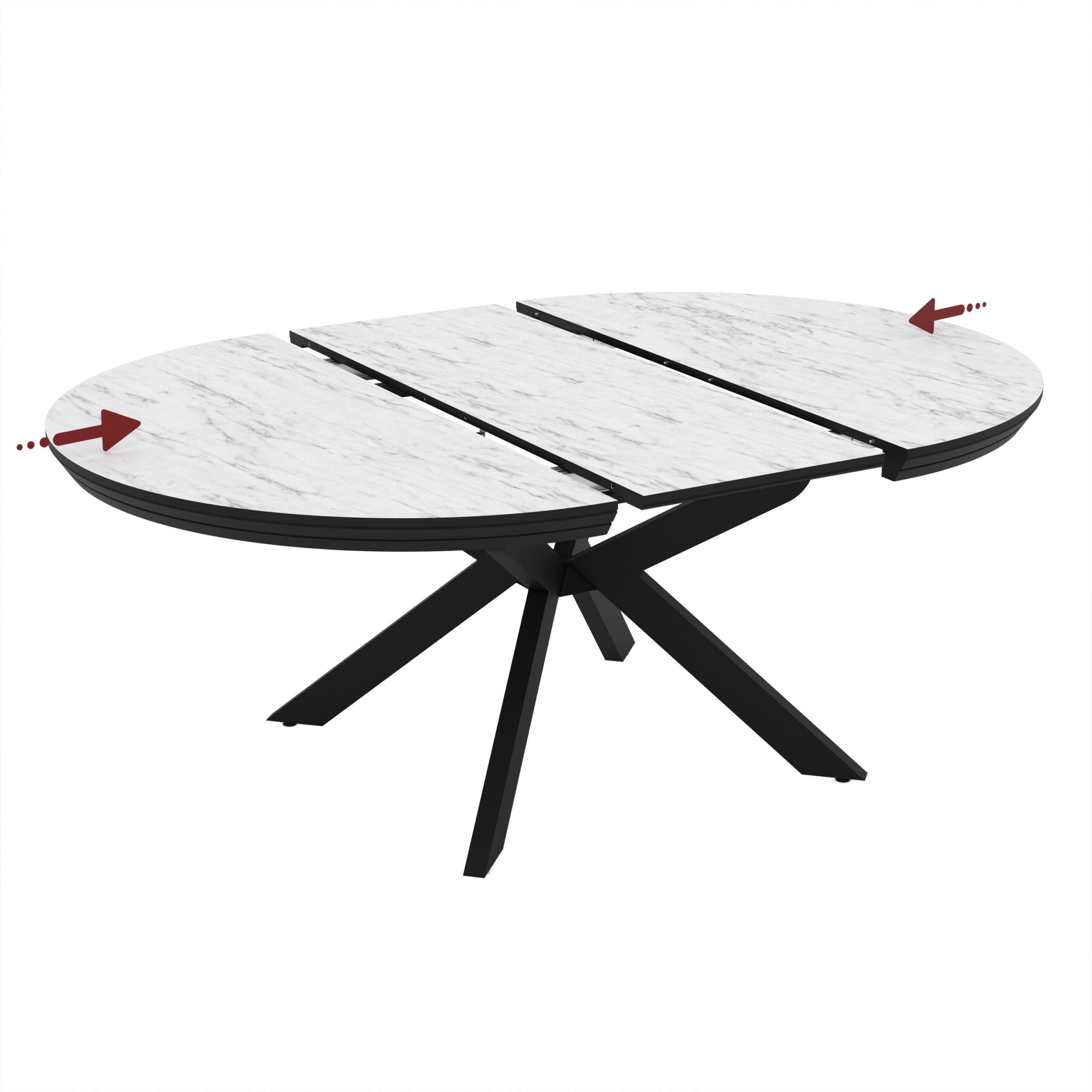 PRIV MELI Marmo Super Matt isskleidziamas valgomojo stalas