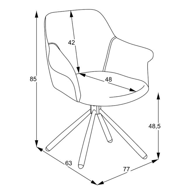 Valgomojo kede Pari Anka Swivel Conic KD